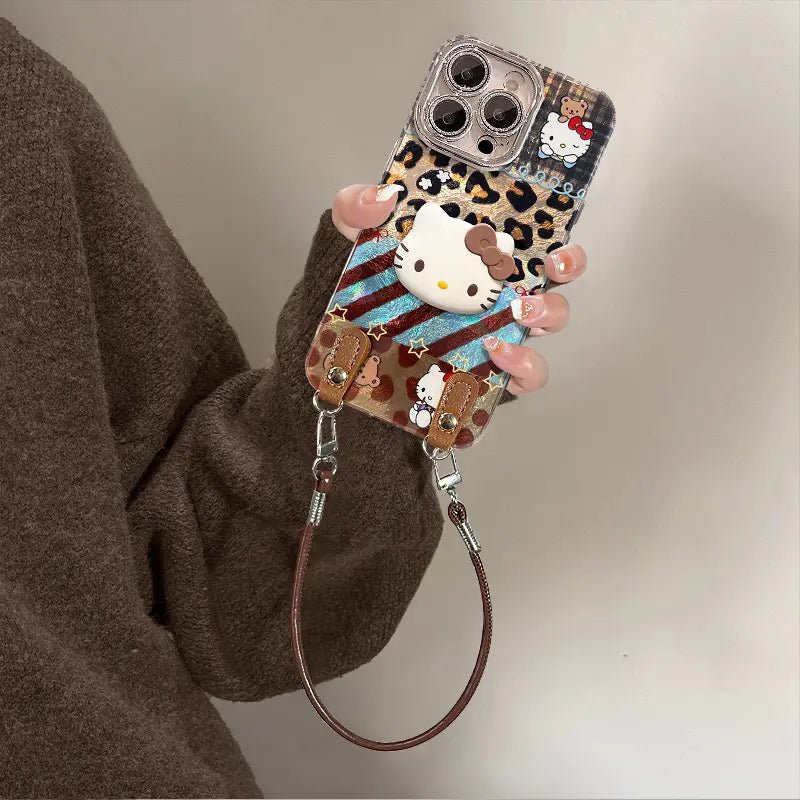 Cute 3D Kitty Leopard Phone Case For iPhone With Charm