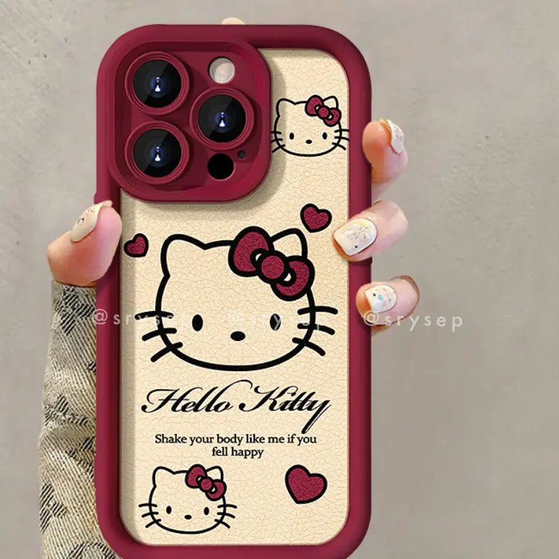 CuteBowKittyLeatherPhoneCaseForiPhoneWithCharm00003.jpg Cute Bow Kitty Leather Phone Case For iPhone With Charm