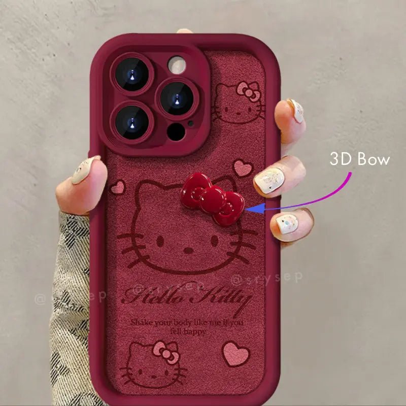 CuteBowKittyLeatherPhoneCaseForiPhoneWithCharm00006.jpg Cute Bow Kitty Leather Phone Case For iPhone With Charm