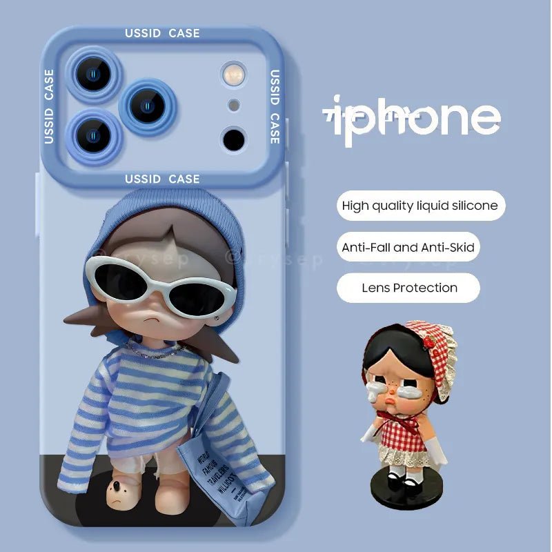Cute Crying Baby Liquid Silicone Phone Case For iPhone