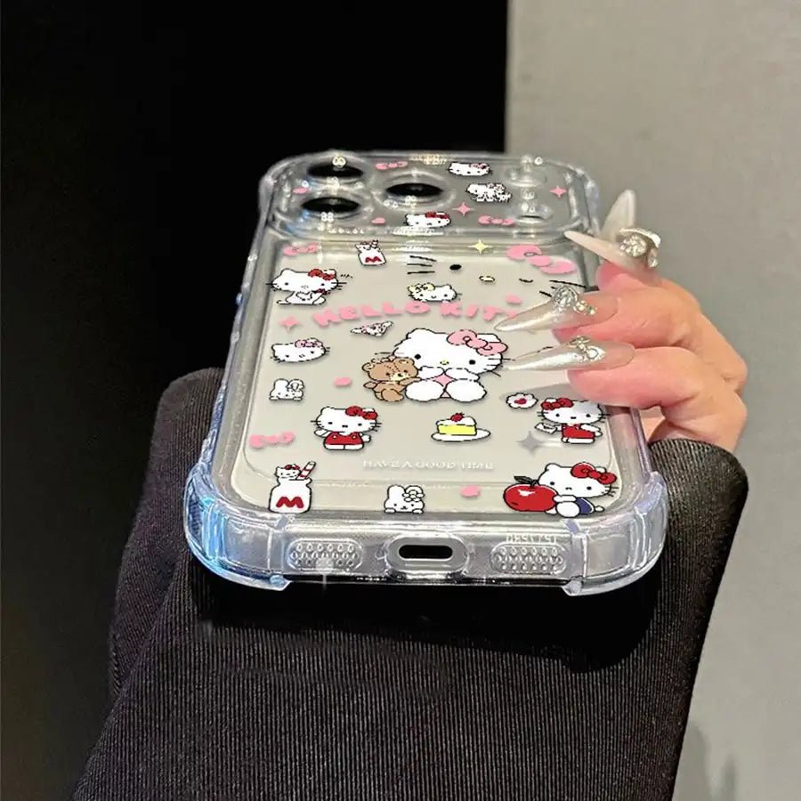 CuteKittyCornerAirbagAnti-DropProtectionClearTPUiPhoneCase2_9.jpg Cute Kitty Corner Airbag Anti-Drop Protection Clear TPU iPhone Case With Kitten Bracelet
