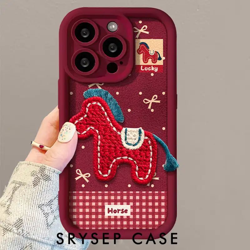 CutePlushHorseLeatherPhoneCaseforiPhoneSiliconeCoverWithLanyardCharm_2.jpg Cute Plush Lucky Horse Leather Phone Case for iPhone Bow Cover With Charm