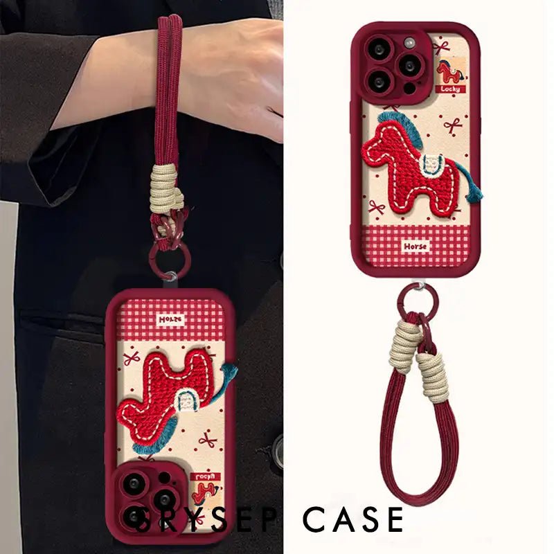 CutePlushHorseLeatherPhoneCaseforiPhoneSiliconeCoverWithLanyardCharm_4.jpg Cute Plush Lucky Horse Leather Phone Case for iPhone Bow Cover With Charm