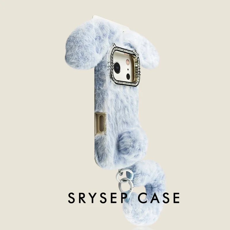 Cute Rabbit Velvet Phone Case For iPhone