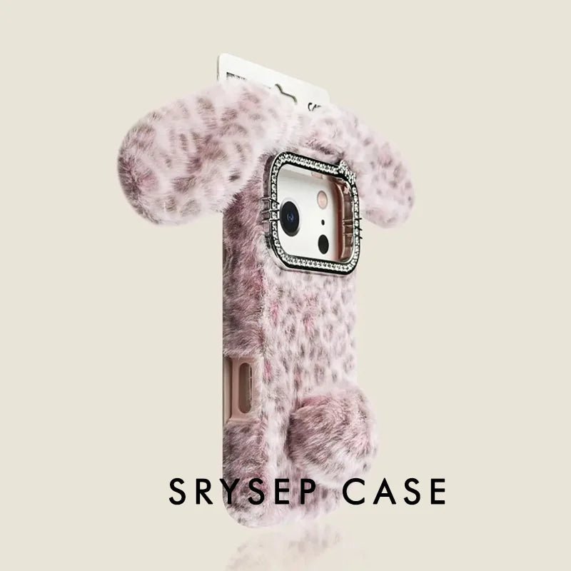Cute Rabbit Velvet Phone Case For iPhone