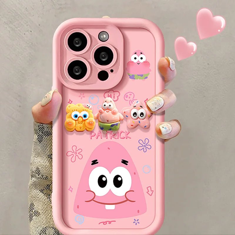 CuteSpongePhoneCaseForiPhone17161514131211XProMaxPlus78_2_-0.jpg Cute SpongeBob Phone Case For iPhone Cartoon Back Cover With Patrick Chain