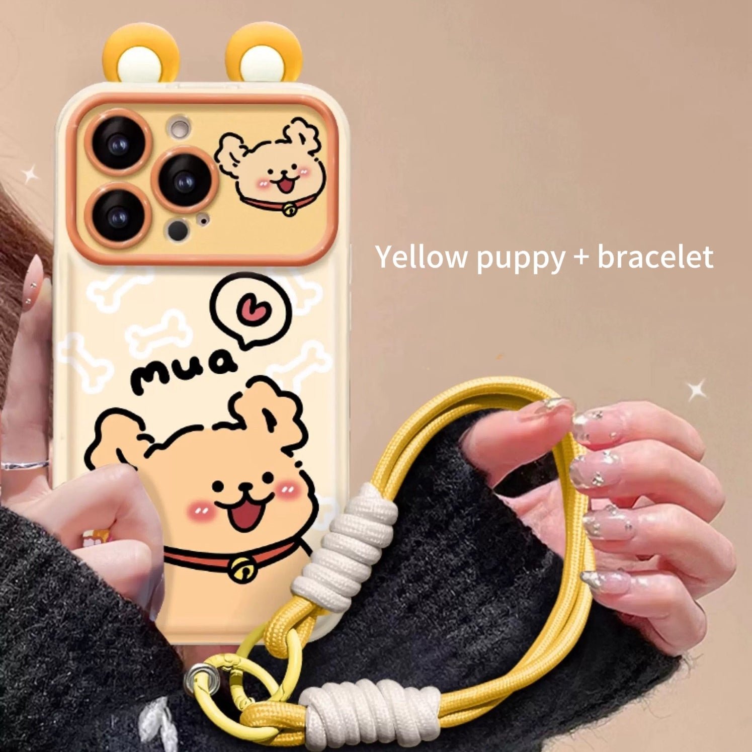 FB825DBFE9458B07838215D76082071E_40e13bae-8499-49c3-8b1b-c35266b95086.jpg Puppy Flip Phone Case with Mirror and Stand