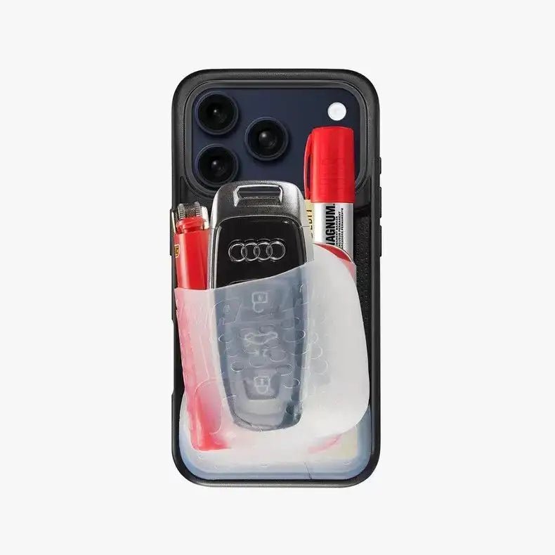 Creative Silicone Card Holder Phone Case for iPhone