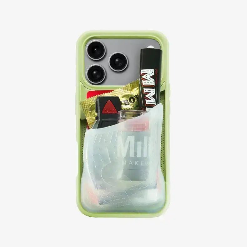 Creative Silicone Card Holder Phone Case for iPhone