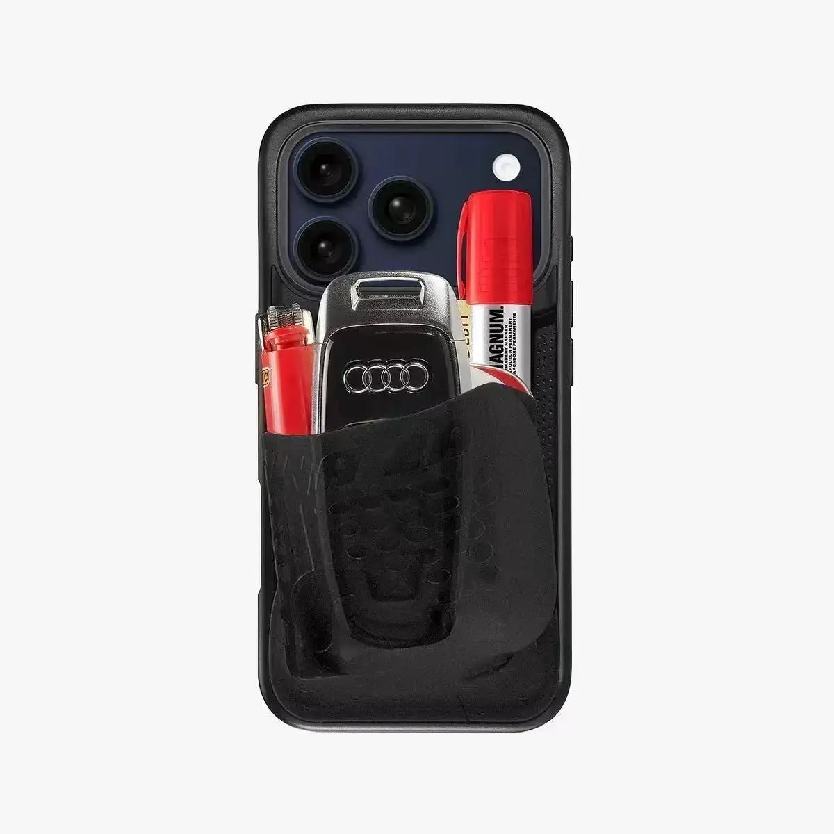 Creative Silicone Card Holder Phone Case for iPhone