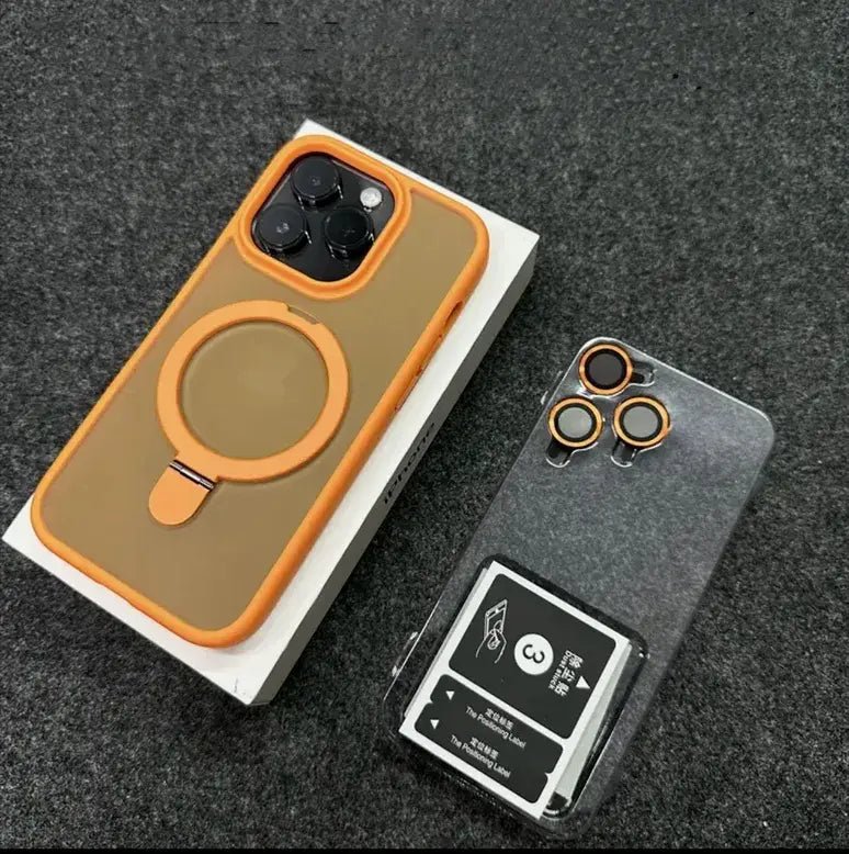MagSafecase00001.jpg 180闂 Rotating Grip Magsafe Phone Case For iPhone 17 16 15 14 13 12 11 Pro X Max 7 8 Plus With Free Lens Protector Magnetic Cover