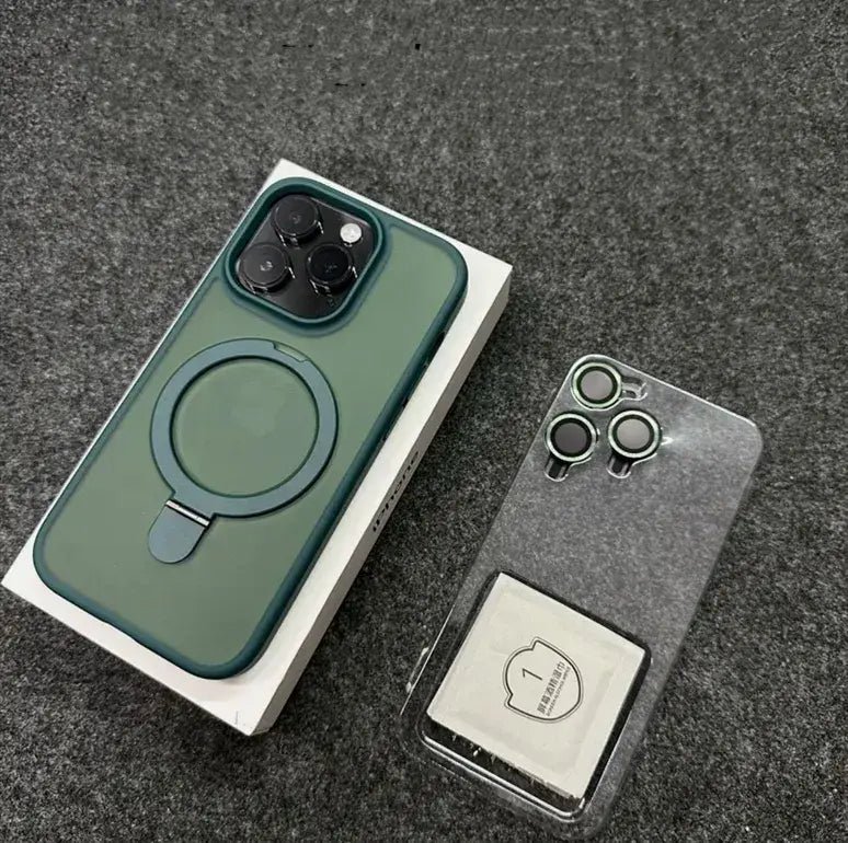 MagSafecase00003.jpg 180闂 Rotating Grip Magsafe Phone Case For iPhone 17 16 15 14 13 12 11 Pro X Max 7 8 Plus With Free Lens Protector Magnetic Cover
