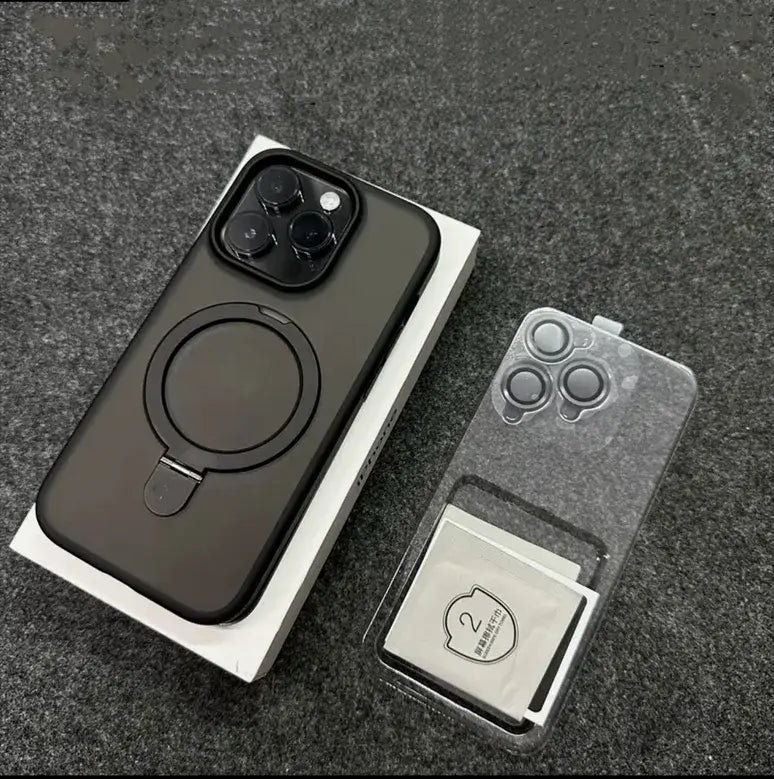 MagSafecase00004.jpg 180闂 Rotating Grip Magsafe Phone Case For iPhone 17 16 15 14 13 12 11 Pro X Max 7 8 Plus With Free Lens Protector Magnetic Cover