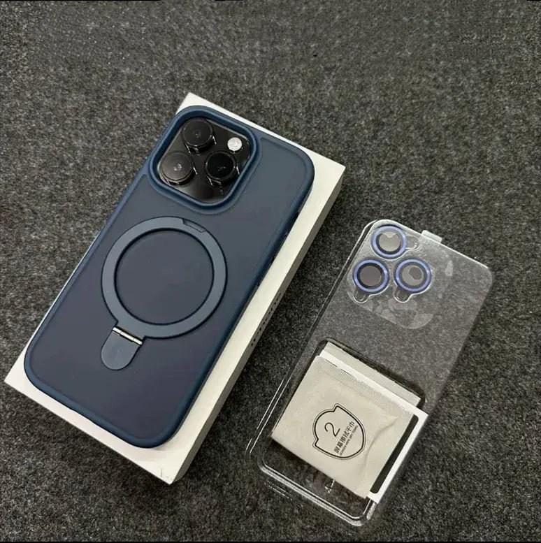 MagSafecase00005.jpg 180闂 Rotating Grip Magsafe Phone Case For iPhone 17 16 15 14 13 12 11 Pro X Max 7 8 Plus With Free Lens Protector Magnetic Cover