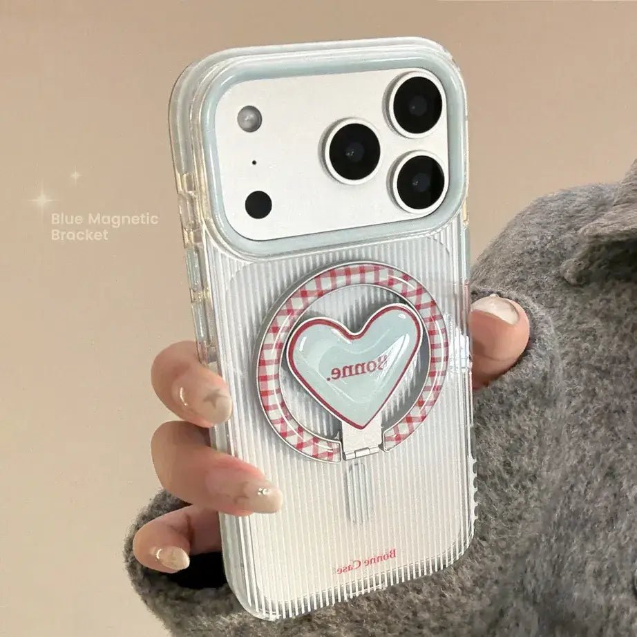 Heart Kickstand Magsafe Phone Case For iPhone Series 17 16 15 14 13 12