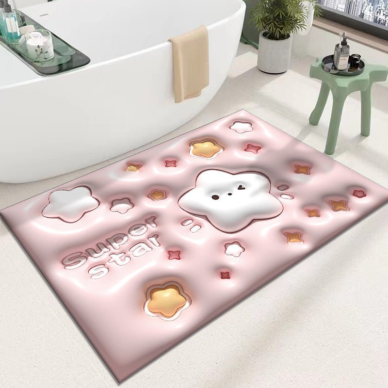 Diatomaceous Earth Quick Dry Floor Mat - Non-Slip Foamed Printed Mat for Home