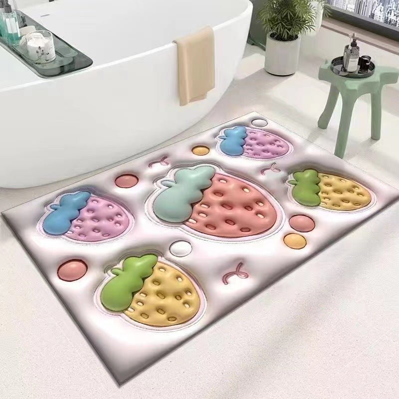 Diatomaceous Earth Quick Dry Floor Mat - Non-Slip Foamed Printed Mat for Home