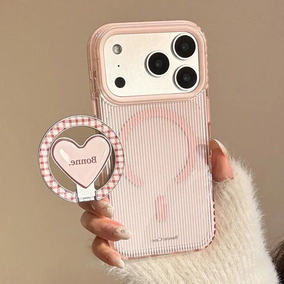 Heart Kickstand Magsafe Phone Case For iPhone Series 17 16 15 14 13 12