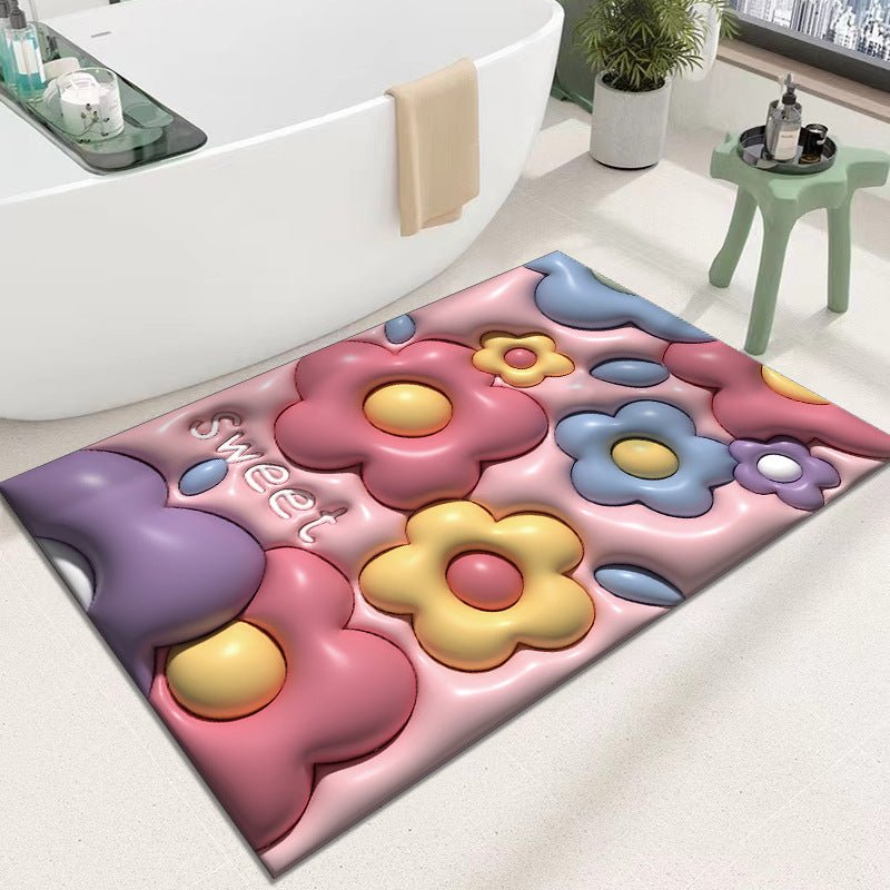 Diatomaceous Earth Quick Dry Floor Mat - Non-Slip Foamed Printed Mat for Home