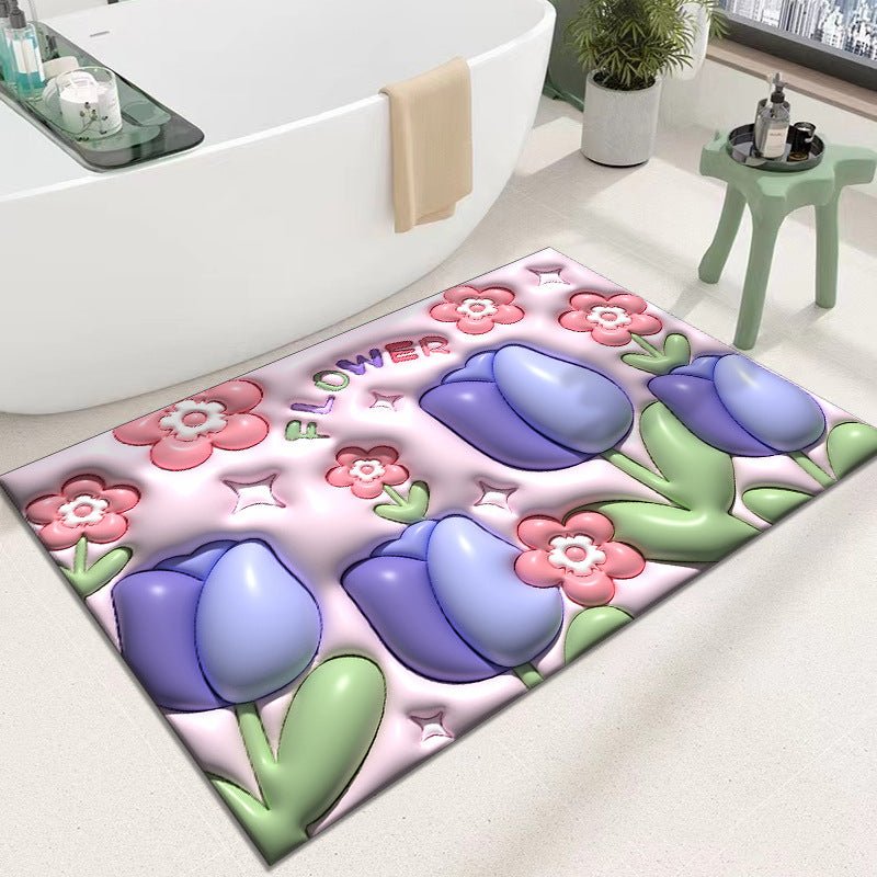 Diatomaceous Earth Quick Dry Floor Mat - Non-Slip Foamed Printed Mat for Home