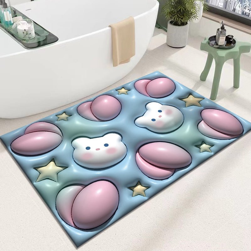 Diatomaceous Earth Quick Dry Floor Mat - Non-Slip Foamed Printed Mat for Home