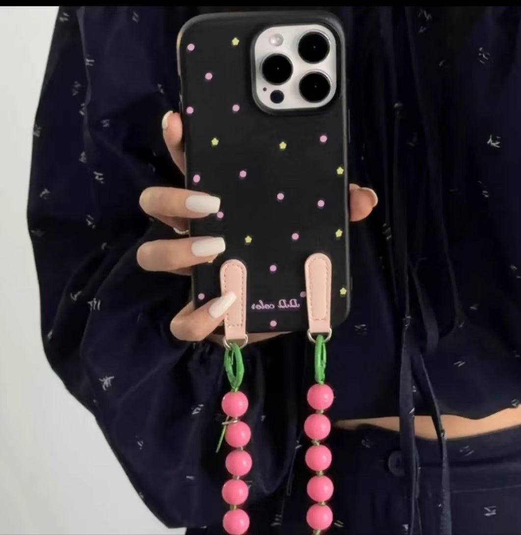 Pearls Diamonds Beads Charm Phone Case For iPhone 16 15 14 13 12 Series