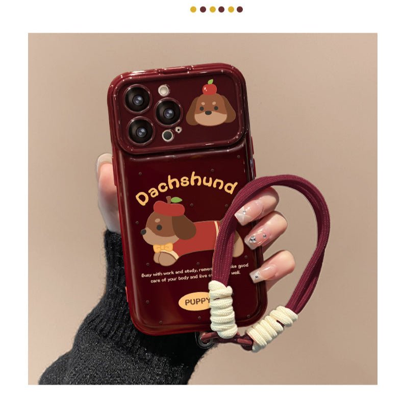 Dachshund Flip Phone Case with Mirror and Stand