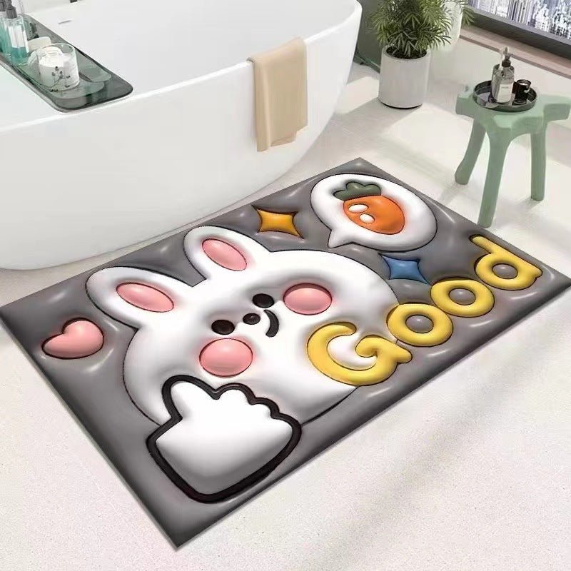 Diatomaceous Earth Quick Dry Floor Mat - Non-Slip Foamed Printed Mat for Home