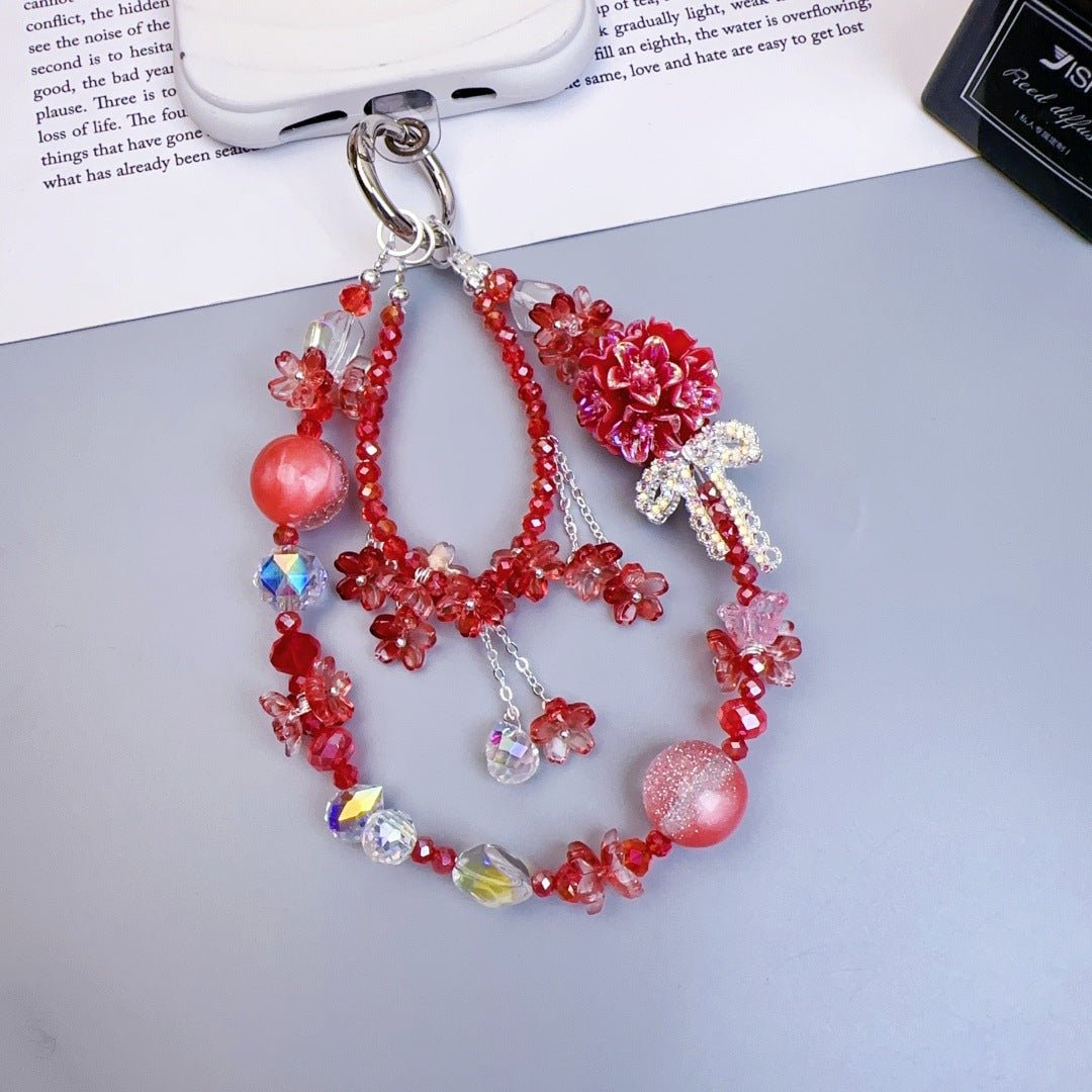 Handmade DIY Flower Cluster Crystal Chain Charm for All Phone Case Pad Case Bumper Bracelet