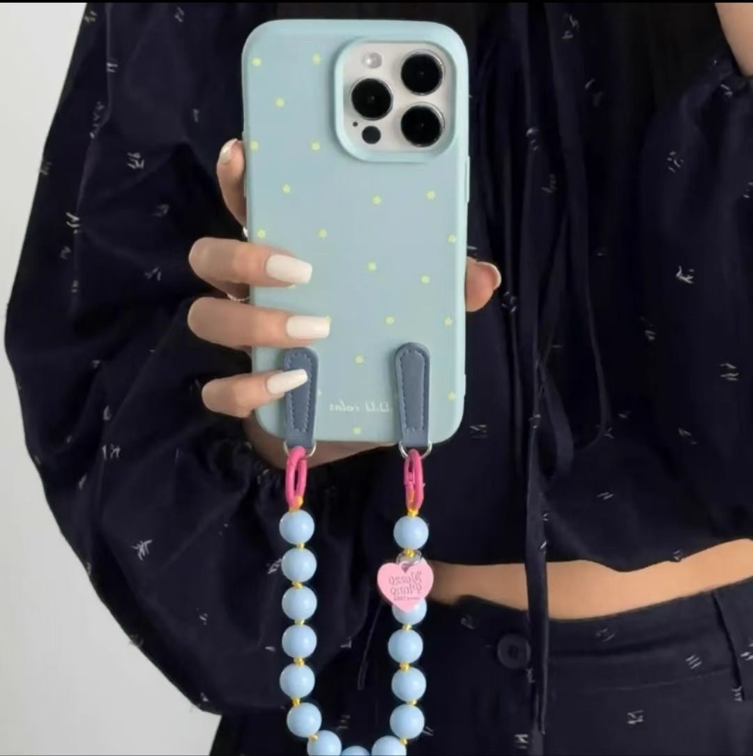 Pearls Diamonds Beads Charm Phone Case For iPhone 16 15 14 13 12 Series