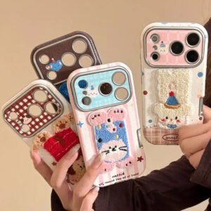 Cute Plush Kitty Puppy Phone Case for iPhone