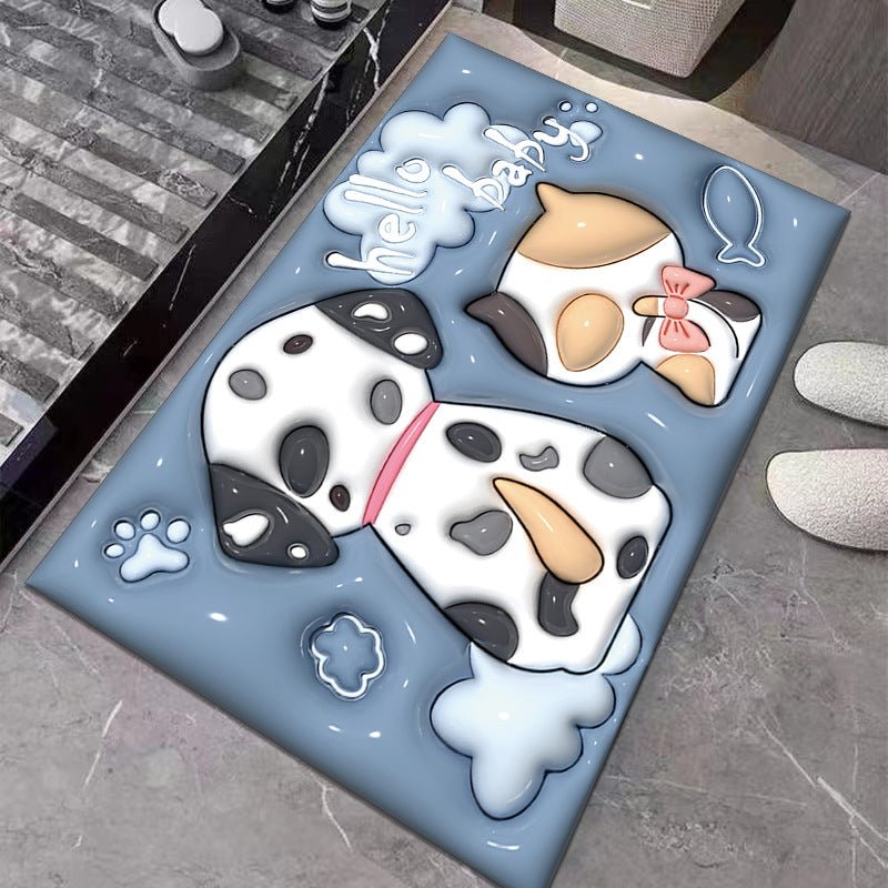 Diatomaceous Earth Quick Dry Floor Mat - Non-Slip Foamed Printed Mat for Home