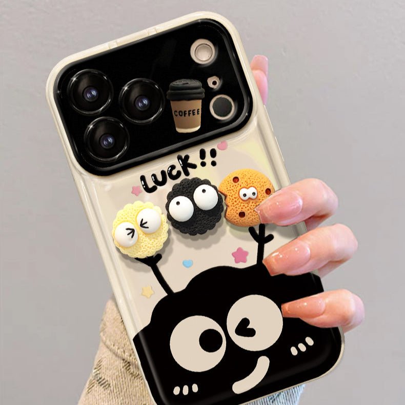 O1CN01my7lmX1NkyMHsCLsl__3208331609.jpg Briquettes and Coffee Flip Phone Case with Mirror and Stand