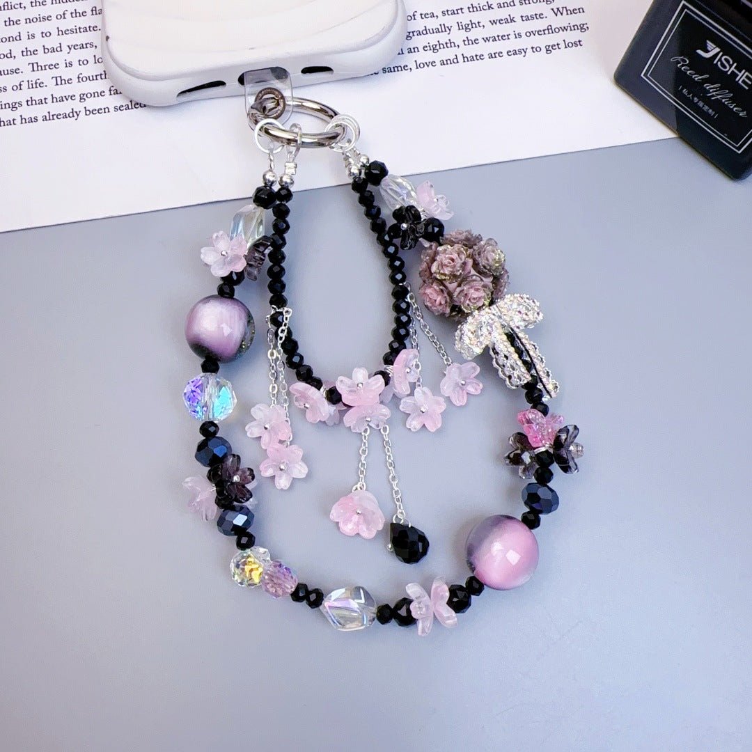 Handmade DIY Flower Cluster Crystal Chain Charm for All Phone Case Pad Case Bumper Bracelet
