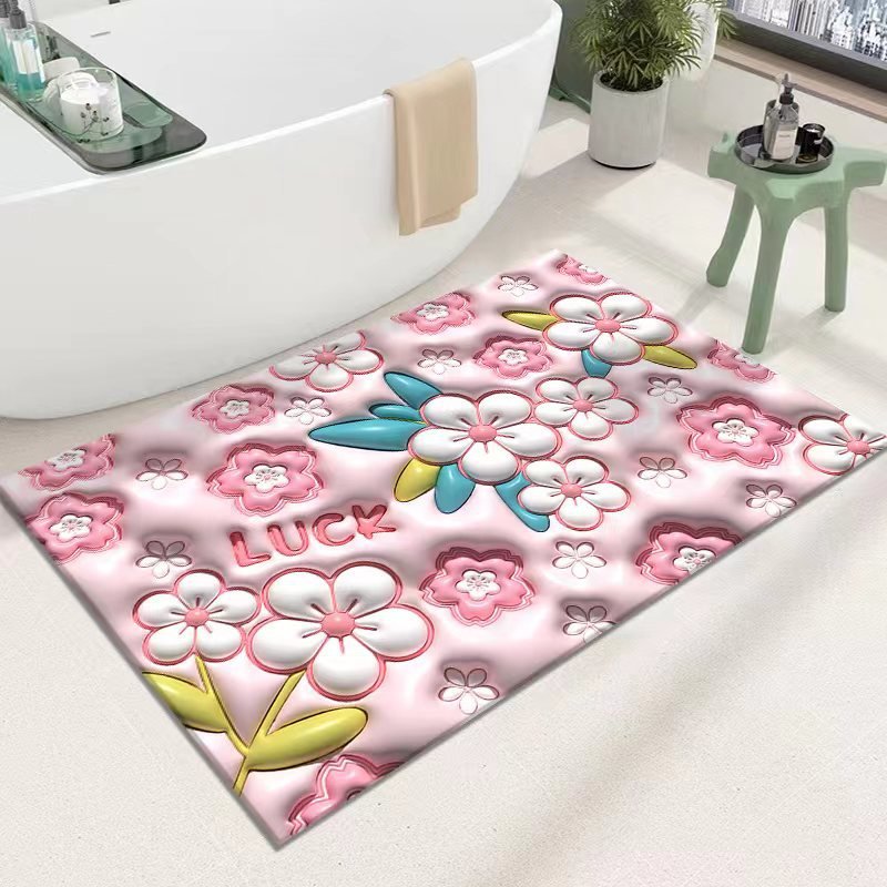 Diatomaceous Earth Quick Dry Floor Mat - Non-Slip Foamed Printed Mat for Home