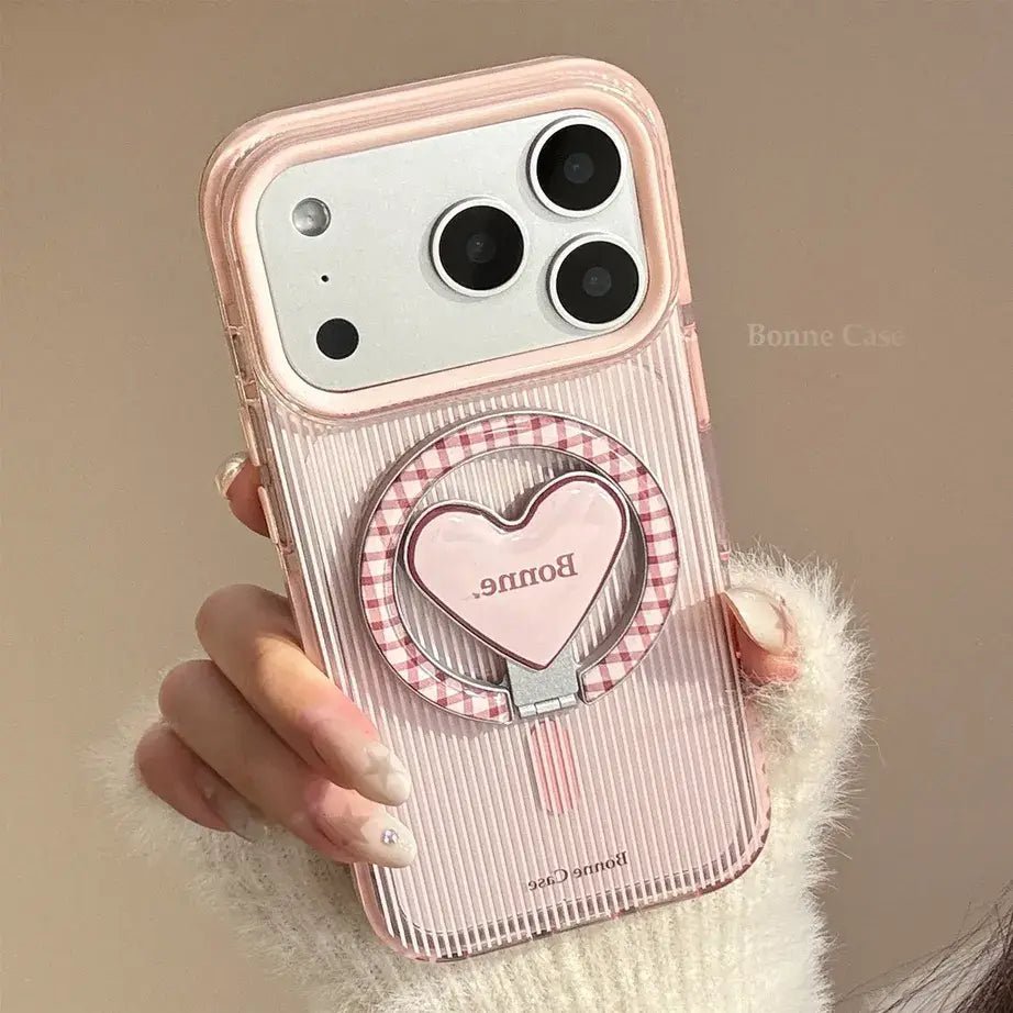 Heart Kickstand Magsafe Phone Case For iPhone Series 17 16 15 14 13 12