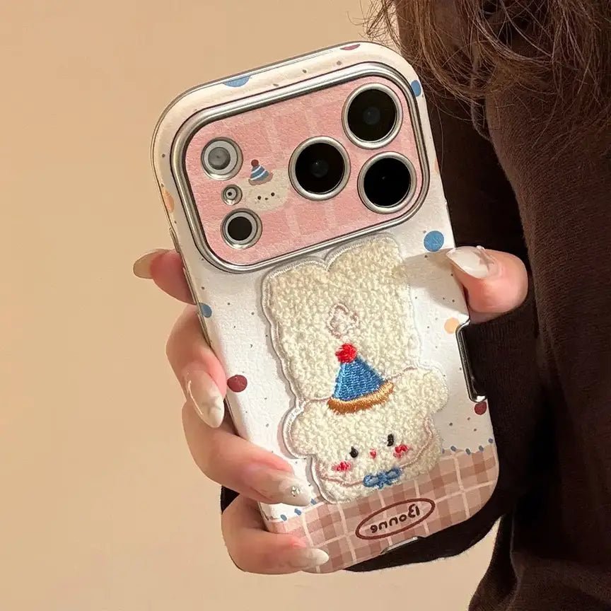 Cute Plush Kitty Puppy Phone Case for iPhone