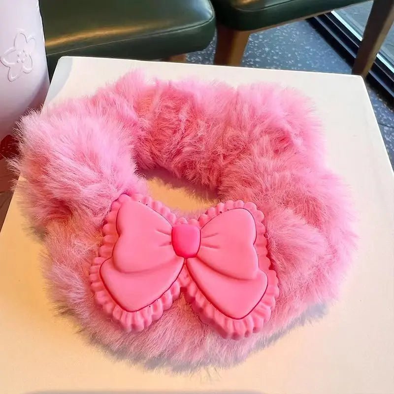 Oversized Hair Scrunchie Pink Bowknot Barbe