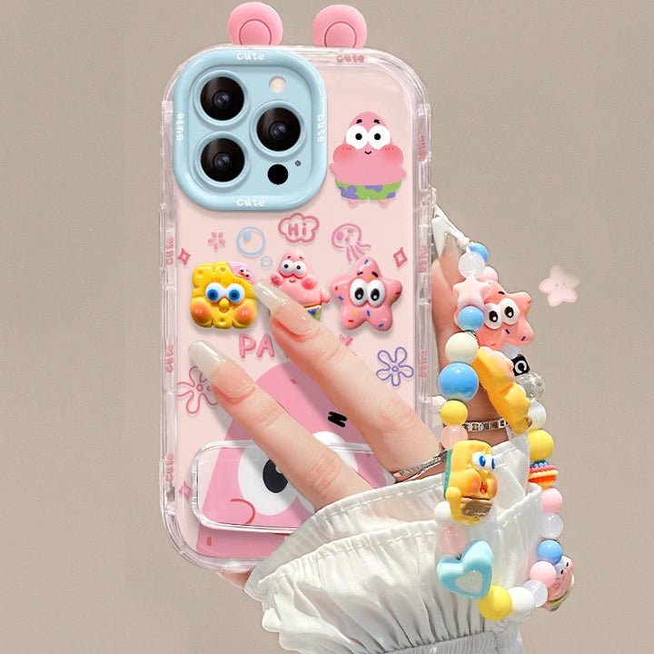 SpongeMirrorPhoneCaseforiPhone17Air1615141312ProMaxPlusWithCarm_3_-0.jpg Cute SpongeBob Mirror Phone Case for iPhone Cartoon Back Cover With Chain