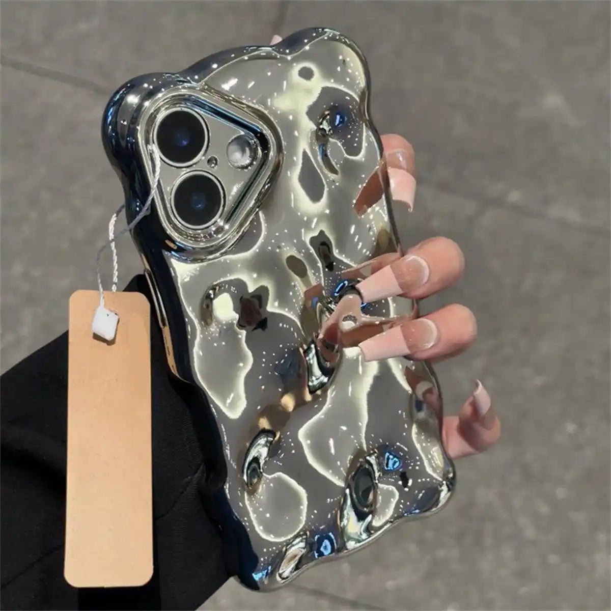 WaveRippledSilverShinyPhoneCaseForiPhoneCharmBackCover00006.jpg Wave Rippled Silver Shiny Phone Case For iPhone Charm Back Cover