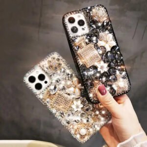 blingiPhonecase00012.jpg Perfume Bottle Pearl Sparkling Rhinestone Phone Case For iPhone Glitter Diamond Back Cover