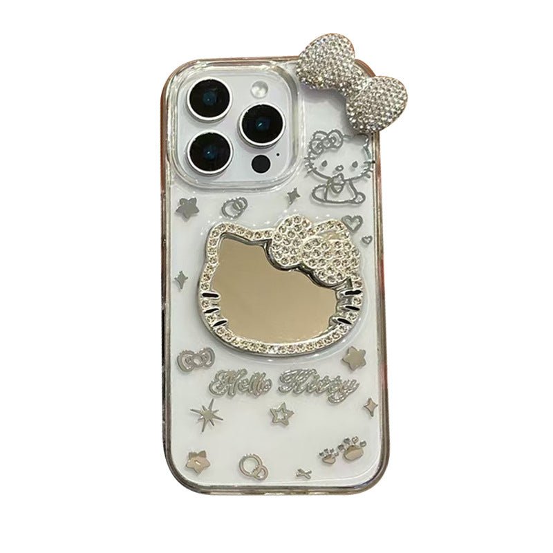 dd71428fb6ef864edc63dd42b273876b.jpg Android Transparent Rhinestone Kitty Mirror Bow Phone Case