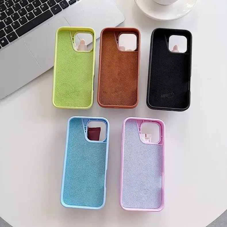 Creative Silicone Card Holder Phone Case for iPhone