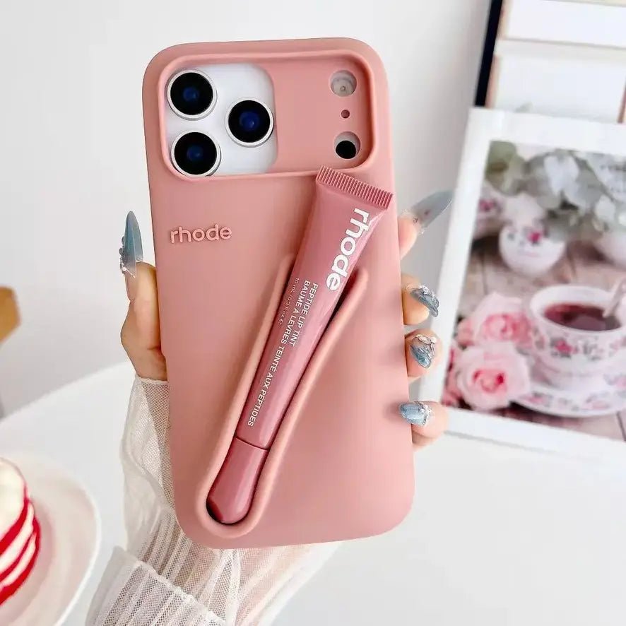 lipstickphonecase00012_abd3c56e-ce1f-4433-b649-8ca5a5cbc3b1.jpg Candy Color Lipstick Holder Phone Case Set For iPhone 17 16 15 14 13 12 11 Pro X Max 7 8 Plus
