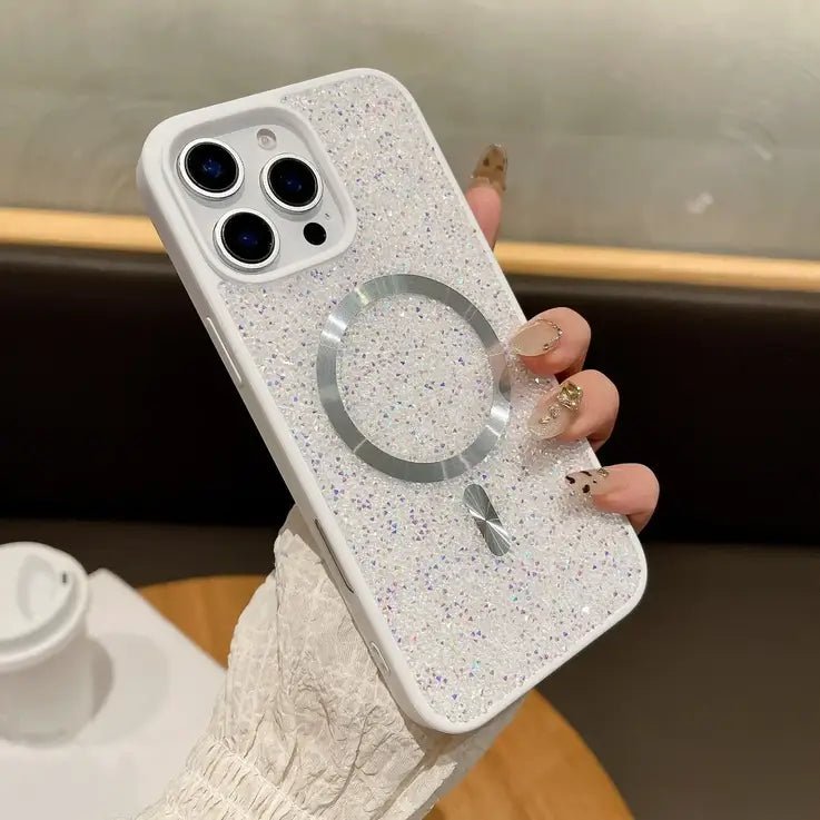 Glitter Diamond Magsafe Phone Case For iPhone Magnetic Wireless Charging Shockproof Cover