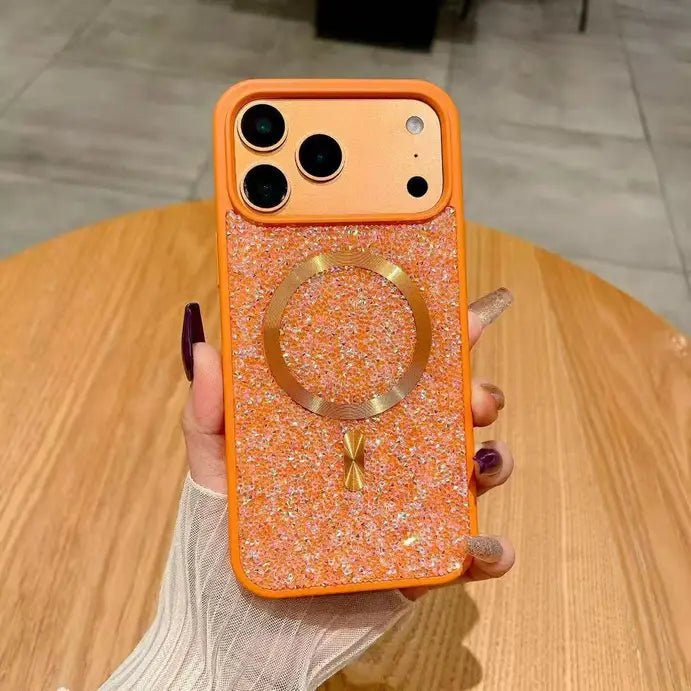Glitter Diamond Magsafe Phone Case For iPhone Magnetic Wireless Charging Shockproof Cover