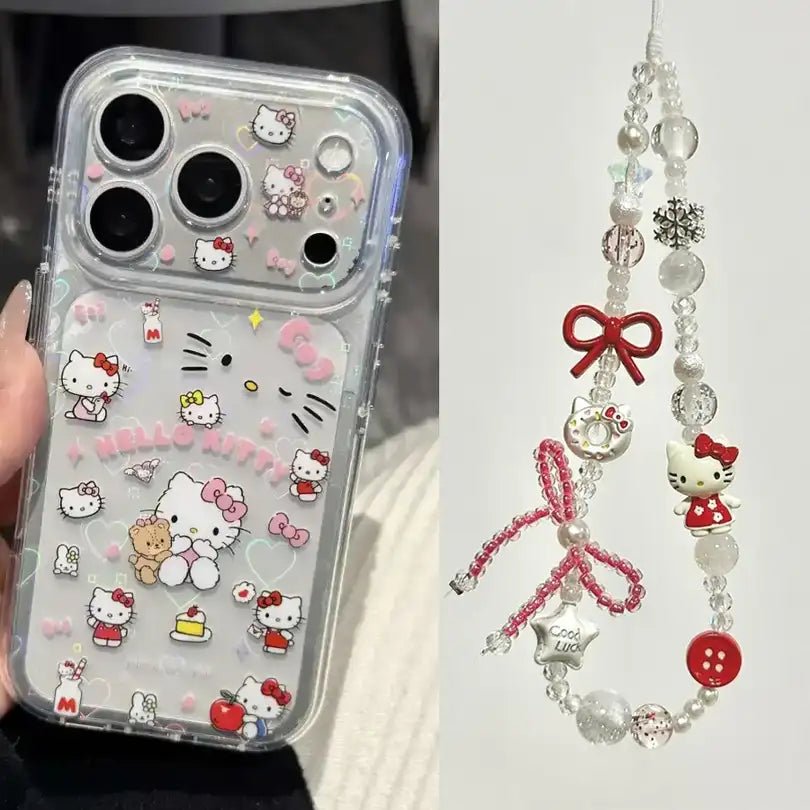 withkittychain_5-jc0108-TYPEC.jpg Cute Kitty Corner Airbag Anti-Drop Protection Clear TPU iPhone Case With Kitten Bracelet