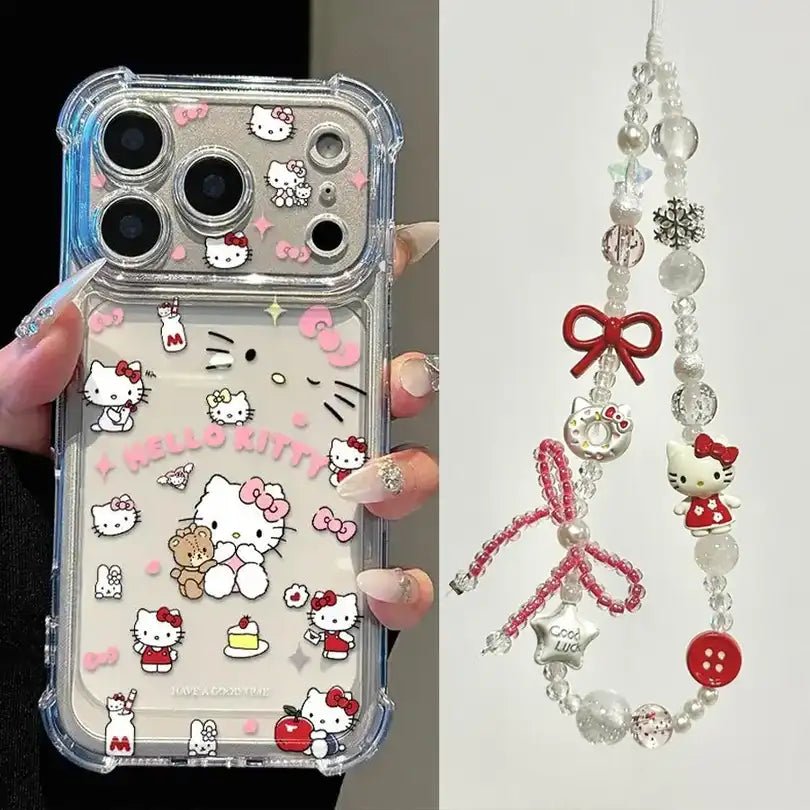 withkittychain_5-jc0108-TYPED.jpg Cute Kitty Corner Airbag Anti-Drop Protection Clear TPU iPhone Case With Kitten Bracelet
