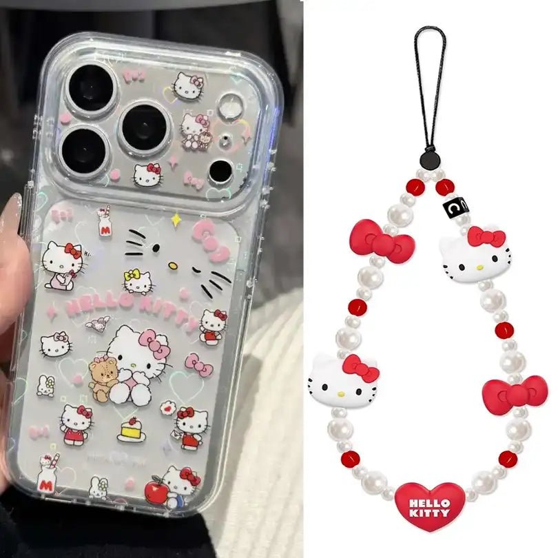 withkittyheartchain-jc0108-TYPEC.jpg Cute Kitty Corner Airbag Anti-Drop Protection Clear TPU iPhone Case With Kitten Bracelet
