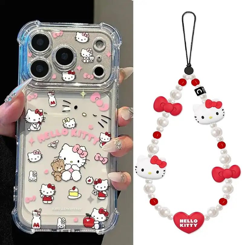 withkittyheartchain-jc0108-TYPED.jpg Cute Kitty Corner Airbag Anti-Drop Protection Clear TPU iPhone Case With Kitten Bracelet